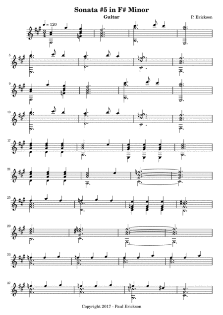 Sonata No 5 In F Minor Sheet Music