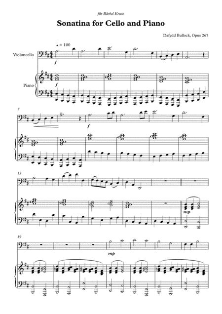 Free Sheet Music Sonatina For Cello And Piano