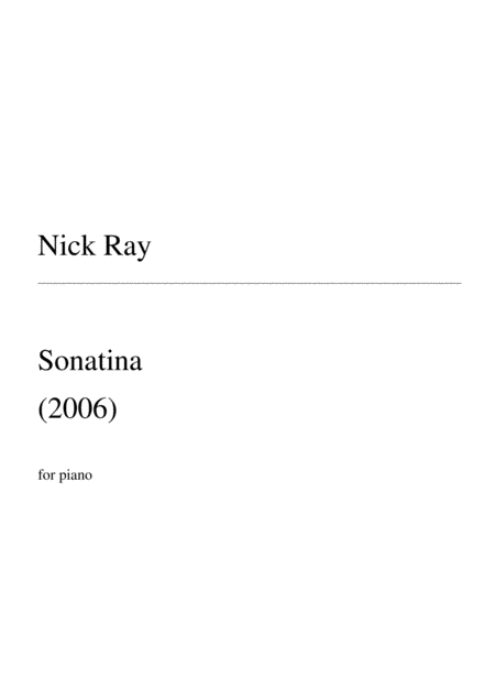 Sonatina For Piano 2006 9 Sheet Music