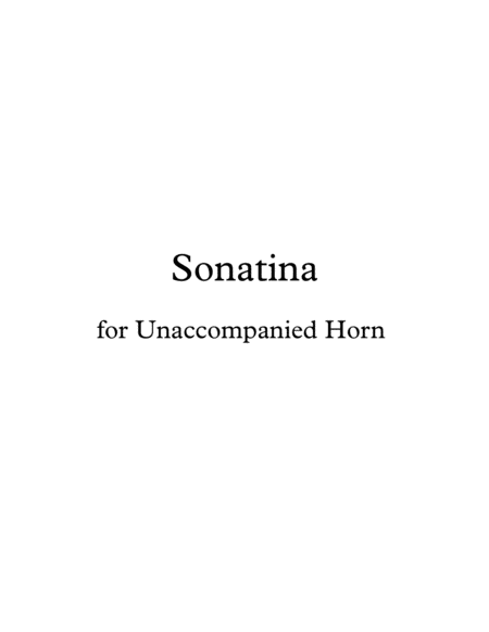 Sonatina For Unaccompanied Horn Sheet Music