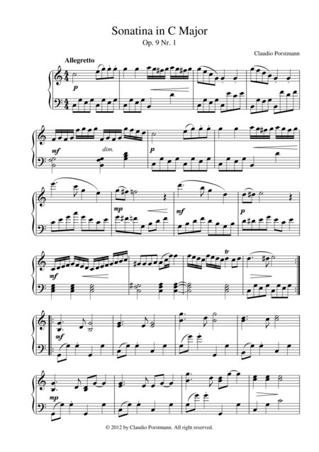 Sonatina In C Major Op 9 Nr 1 Sheet Music