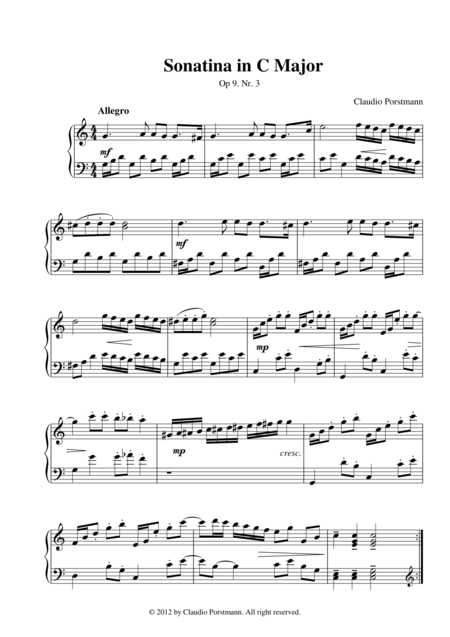 Sonatina In C Major Op 9 Nr 3 Sheet Music