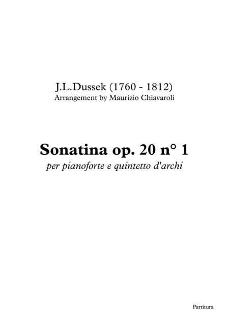 Free Sheet Music Sonatina Op 20 N 1