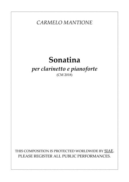 Sonatina Per Clarinetto E Pianoforte Cm2018 Score And Parts Sheet Music