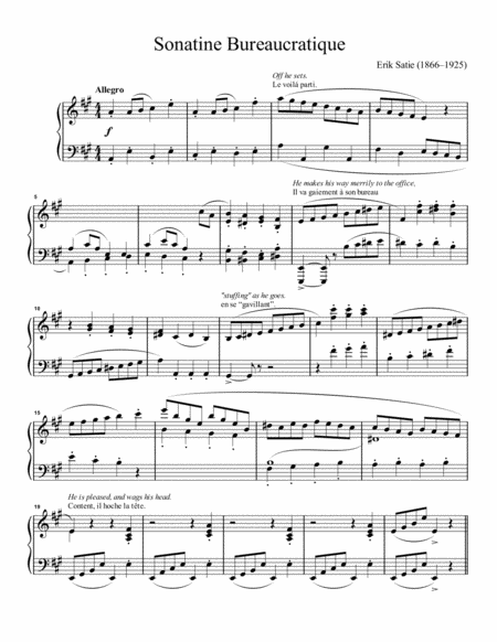 Free Sheet Music Sonatine Bureaucratique