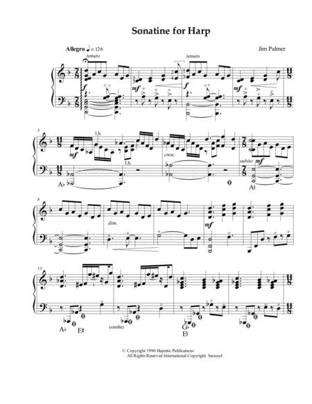 Sonatine For Harp Sheet Music