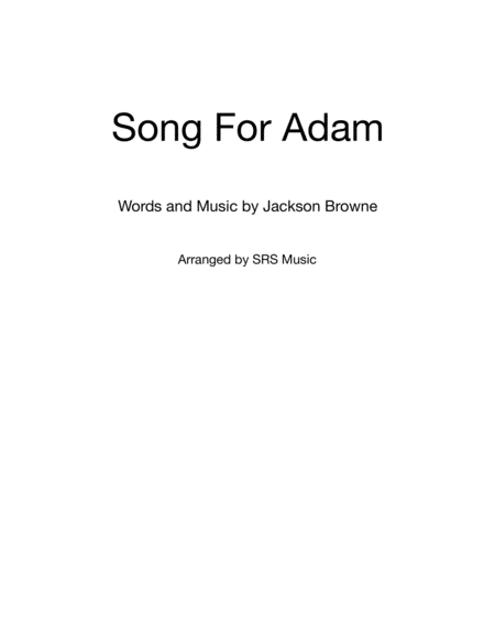 Song For Adam Sheet Music