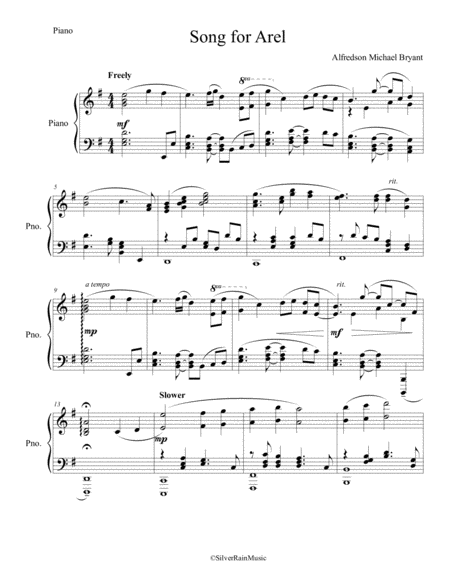 Song For Arel Sheet Music