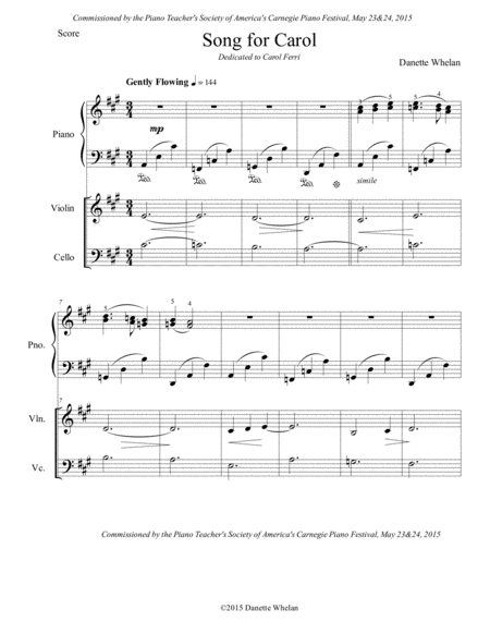 Song For Carol Sheet Music