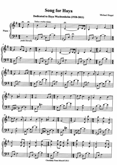 Song For Haya Sheet Music