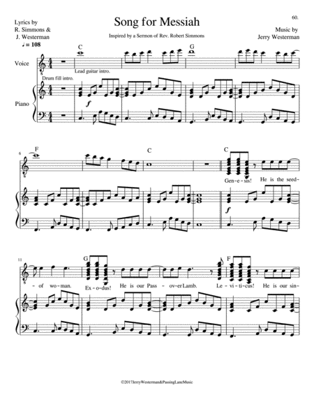 Free Sheet Music Song For Messiah