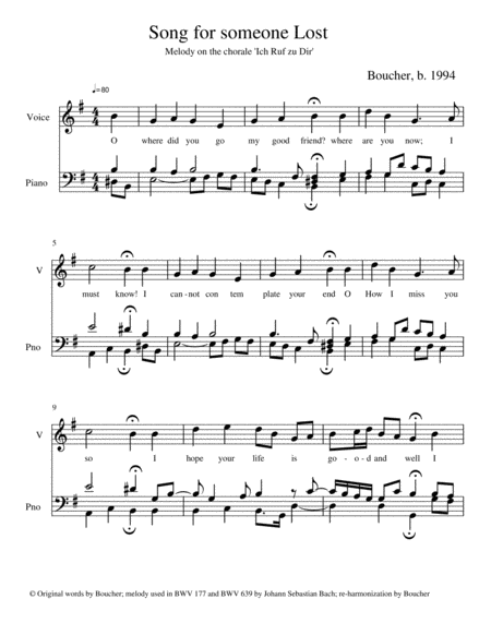 Song For Someone Lost Sheet Music