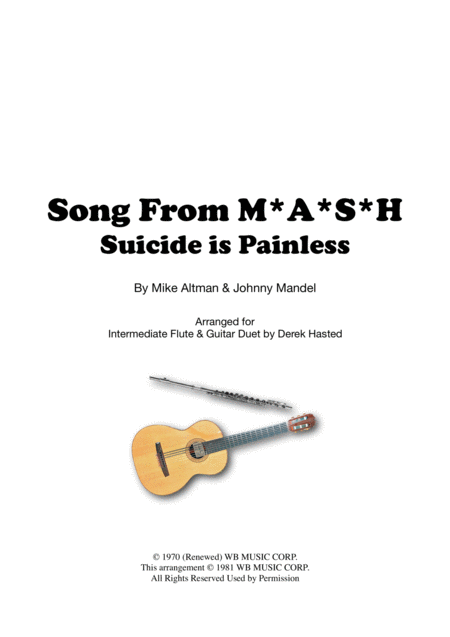 Song From M As H Suicide Is Painless Flute Guitar Duet Sheet Music