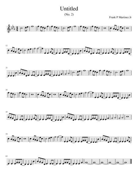 Song In Key Of C Major Sheet Music