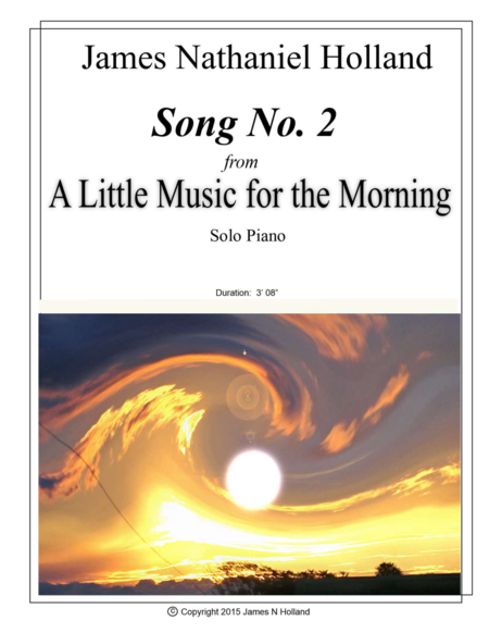 Song No 2 From A Little Music For The Morning For Solo Piano Sheet Music