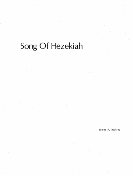 Free Sheet Music Song Of Hezekiah Isaiah 38 10 20