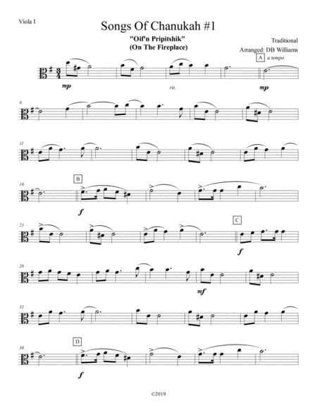 Free Sheet Music Songs Of Chanukah 1 Viola 1