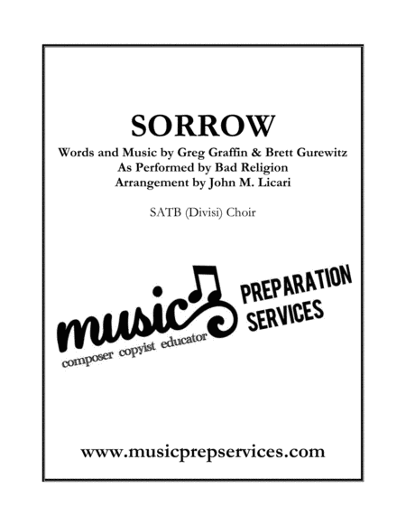 Sorrow Bad Religion Satb Divisi Choir Sheet Music