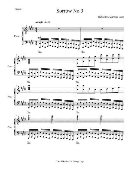 Free Sheet Music Sorrow No 3