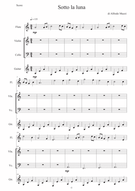 Free Sheet Music Sotto La Luna