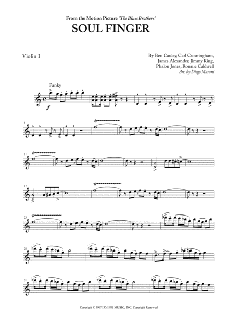 Soul Finger For String Quartet Sheet Music