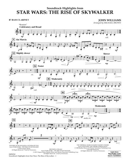 Soundtrack Highlights From Star Wars The Rise Of Skywalker Bb Bass Clarinet Sheet Music