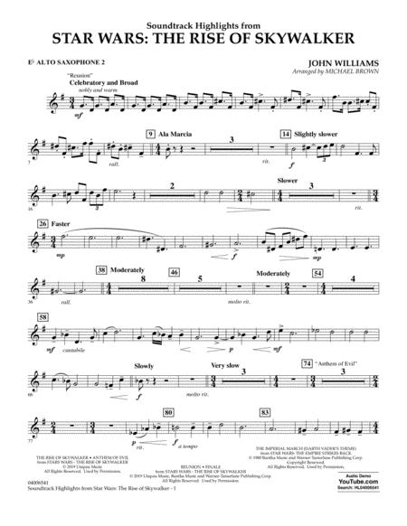 Soundtrack Highlights From Star Wars The Rise Of Skywalker Eb Alto Saxophone 2 Sheet Music