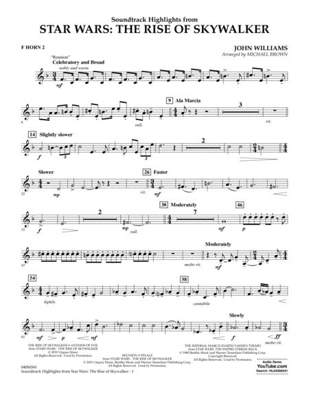 Soundtrack Highlights From Star Wars The Rise Of Skywalker F Horn 2 Sheet Music