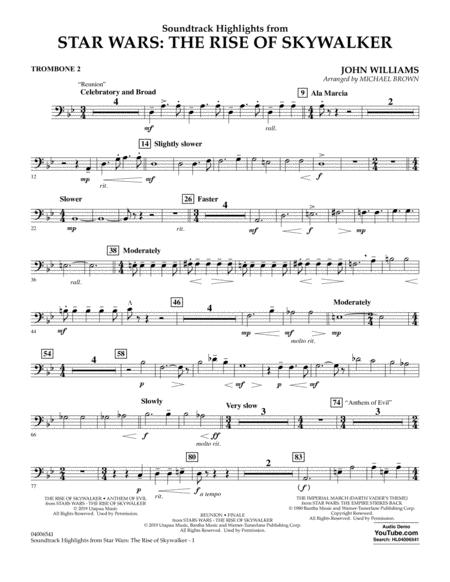 Soundtrack Highlights From Star Wars The Rise Of Skywalker Trombone 2 Sheet Music