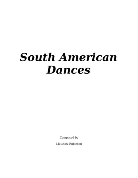 Free Sheet Music South American Dances
