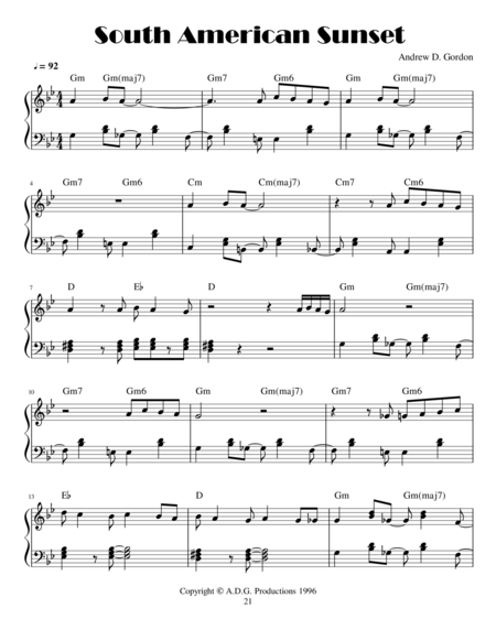 South American Sunset Sheet Music