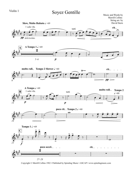 Free Sheet Music Soyez Gentille In A For Violin