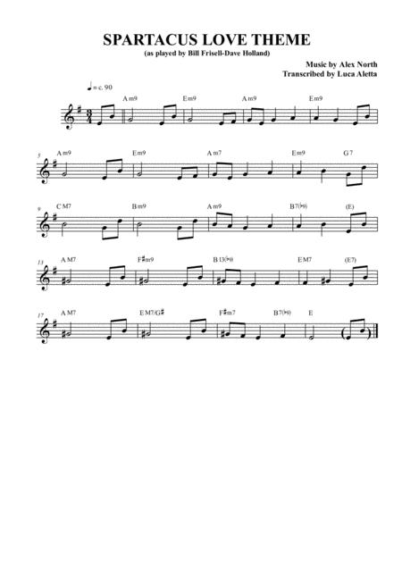 Spartacus Love Theme Sheet Music