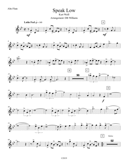 Speak Low Alto Flute Sheet Music