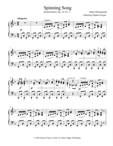 Spinning Song Op 14 No 4 Sheet Music