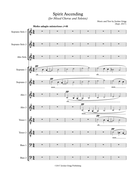 Spirit Ascending For Mixed Chorus And Soloists Sheet Music