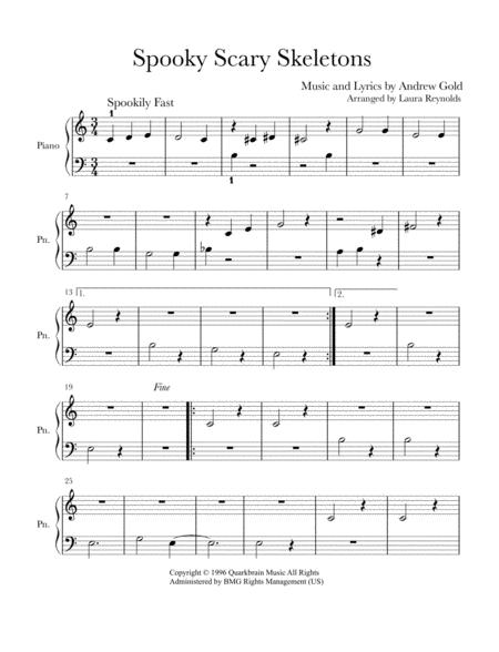 Spooky Scary Skeletons Elementary Level Sheet Music