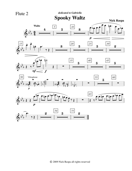 Spooky Waltz From Three Dances For Halloween Flute 2 Part Sheet Music