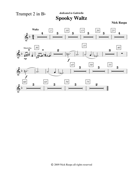 Free Sheet Music Spooky Waltz From Three Dances For Halloween Trumpet 2 Part