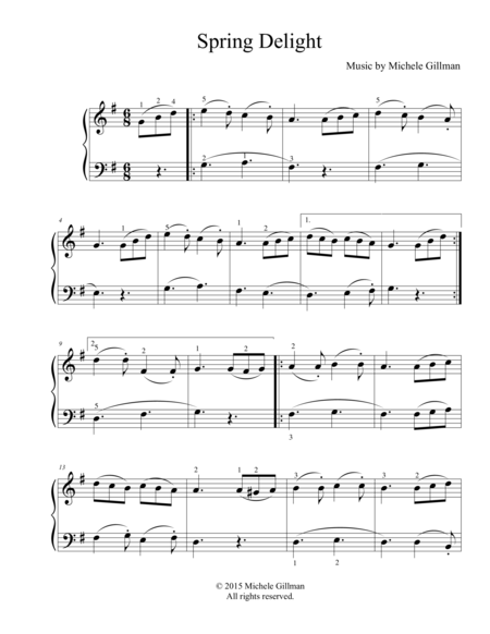 Free Sheet Music Spring Delight