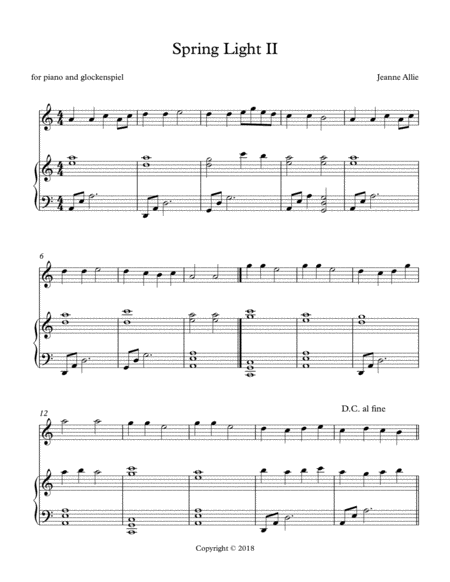 Free Sheet Music Spring Light Ii