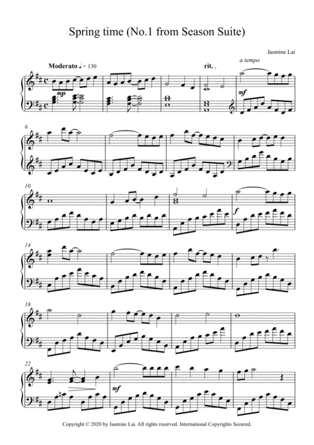 Spring Time No 1 From Season Suite Sheet Music