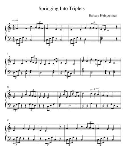 Free Sheet Music Springing Into Triplets