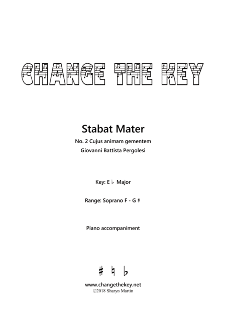 Stabat Mater No 2 Cujus Animam Gementem Eb Major Piano Vocal Sheet Music