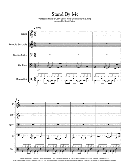 Stand By Me For Steel Band Sheet Music