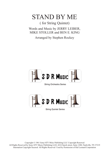 Stand By Me For String Orchestra Or String Quartet Sheet Music