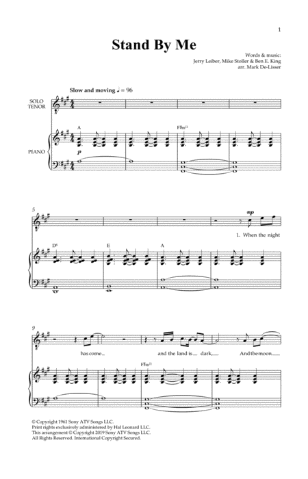 Stand By Me Royal Wedding Version Arr Mark De Lisser Sheet Music