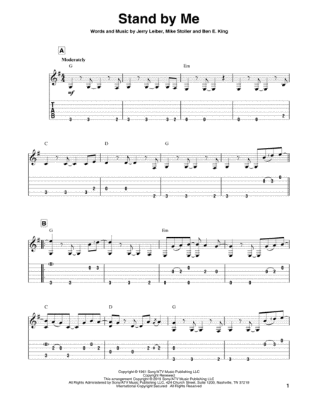 Free Sheet Music Stand By Me
