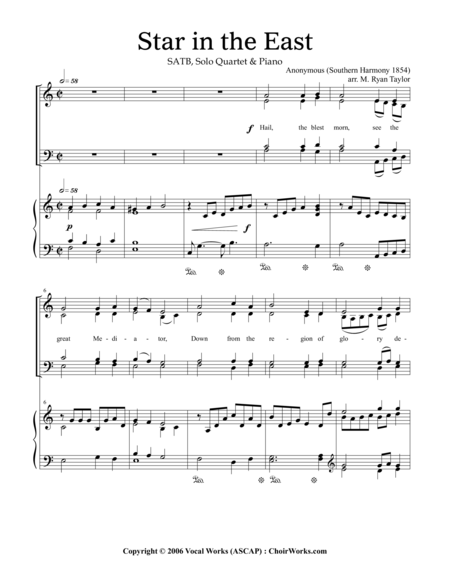 Star In The East Satb Choir And Piano Sheet Music