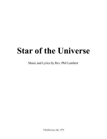 Free Sheet Music Star Of The Universe